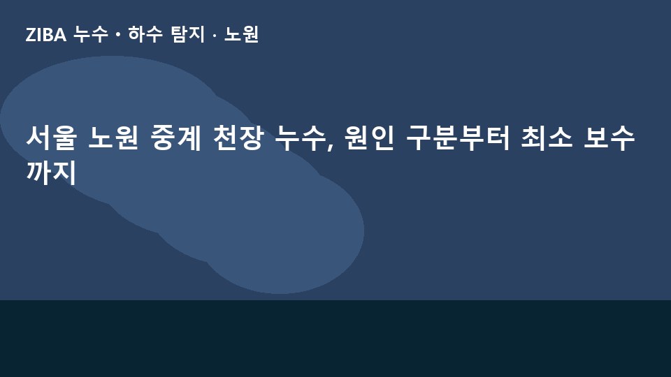 서울 노원 중계 천장 누수, 원인 구분부터 최소 보수까지