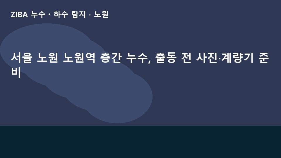 서울 노원 노원역 층간 누수, 출동 전 사진·계량기 준비