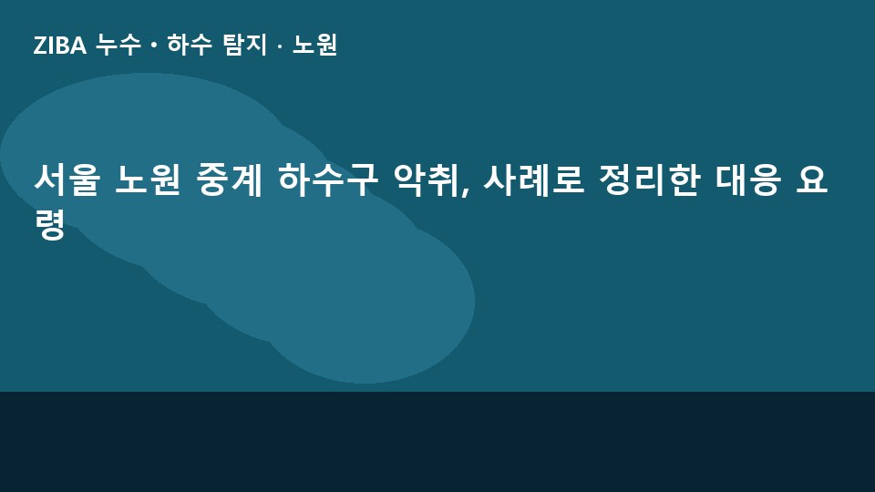 서울 노원 중계 하수구 악취, 사례로 정리한 대응 요령