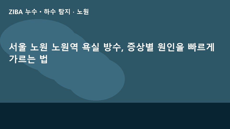 서울 노원 노원역 욕실 방수, 증상별 원인을 빠르게 가르는 법