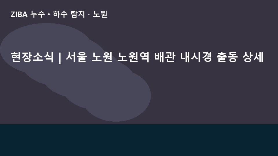 현장소식 | 서울 노원 노원역 배관 내시경 출동 상세